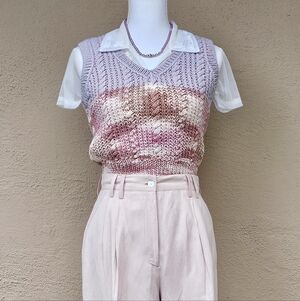 Handmade Crochet Cropped Purple Vest